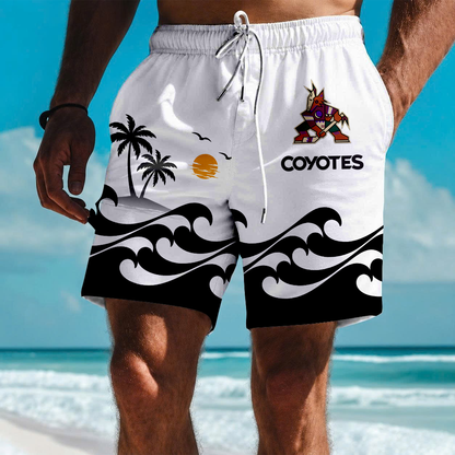 LIMITED EDITION - NEW CUSTOMIZED NHL30 AZC ARIZONA COYOTES SHORT PANTS