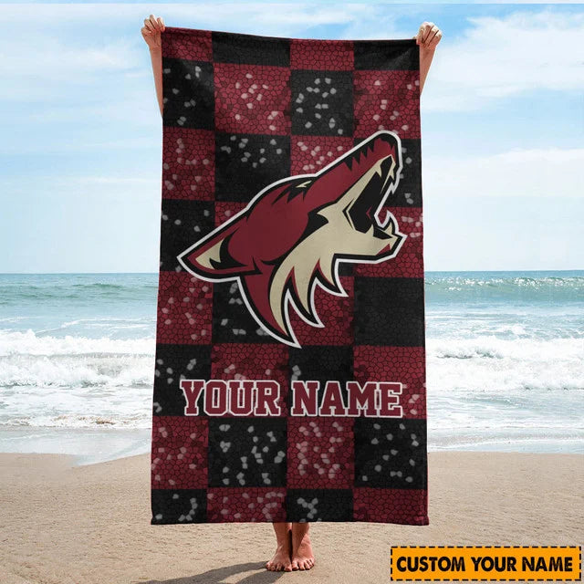 LIMITED EDITION - NEW CUSTOMIZED NHL30 AZC ARIZONA COYOTES BEACH TOWEL FOR FAN