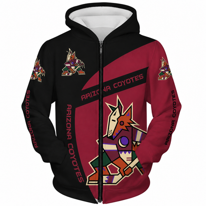 FINAL SALE - NEW CUSTOMIZED NHL30 AZC ARIZONA COYOTES T-SHIRT, POLO SHIRT, ZIP POLO SHIRT, SWEATSHIRT, HOODIE & ZIP HOODIE