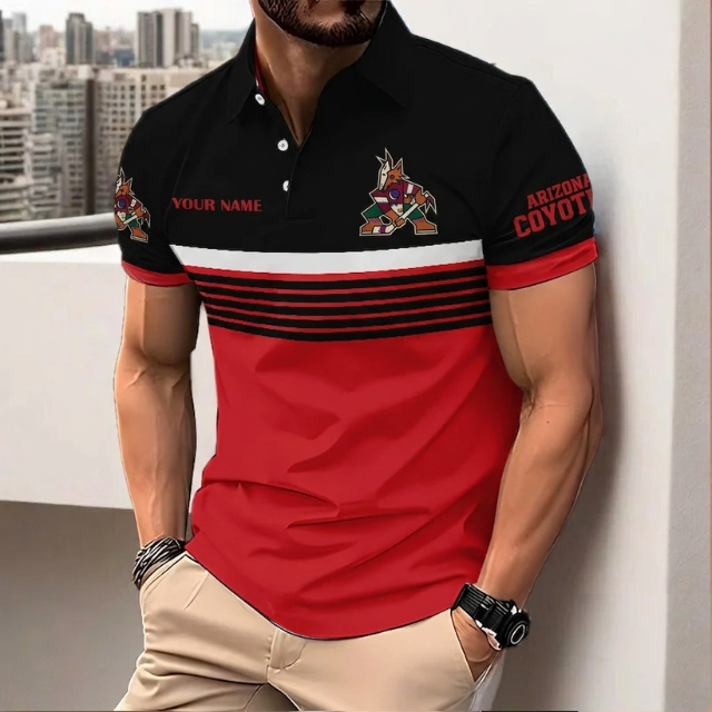HOT DEAL - NEW CUSTOMIZED NHL30 AZC ARIZONA COYOTES POLO SHIRT, ZIP POLO SHIRT & T-SHIRTS