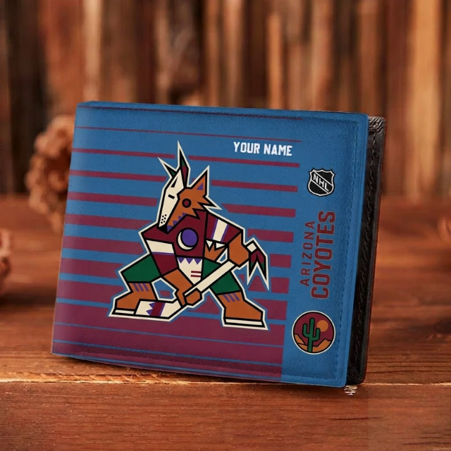 LIMITED EDITION - NEW CUSTOMIZED NHL30 AZC ARIZONA COYOTES LEATHER WALLET