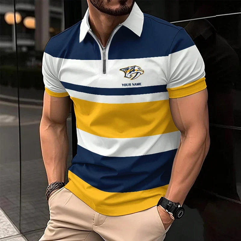 EXCLUSIVE EDITION - NEW CUSTOMIZED NHL31 NVP NASHVILLE PREDATORS POLO SHIRT, ZIP POLO SHIRT & T-SHIRTS