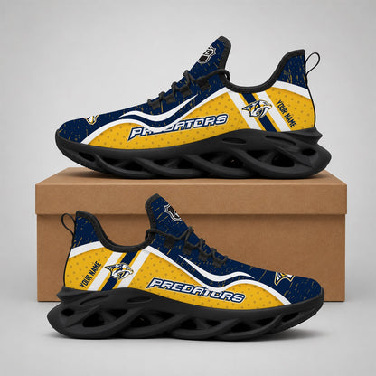LIMITED EDITION - NEW CUSTOMIZED NHL31 NVP NASHVILLE PREDATORS CLUNKY SNEAKERS