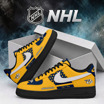 LIMITED EDITION - NEW CUSTOMIZED NHL31 NVP NASHVILLE PREDATORS AF1 SHOES