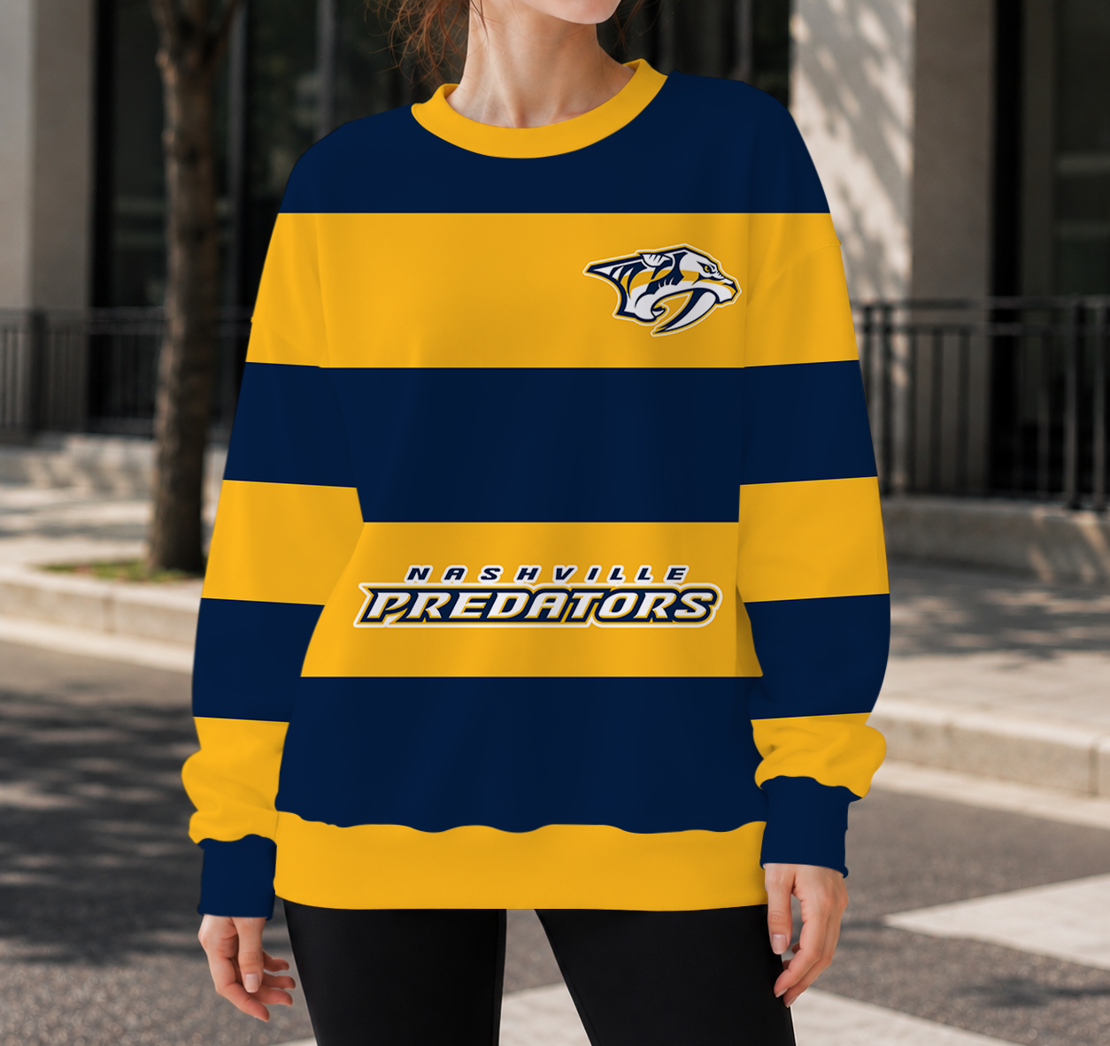 HOT DEAL - NEW CUSTOMIZED NHL31 NVP NASHVILLE PREDATORS UNISEX SWEATSHIRT