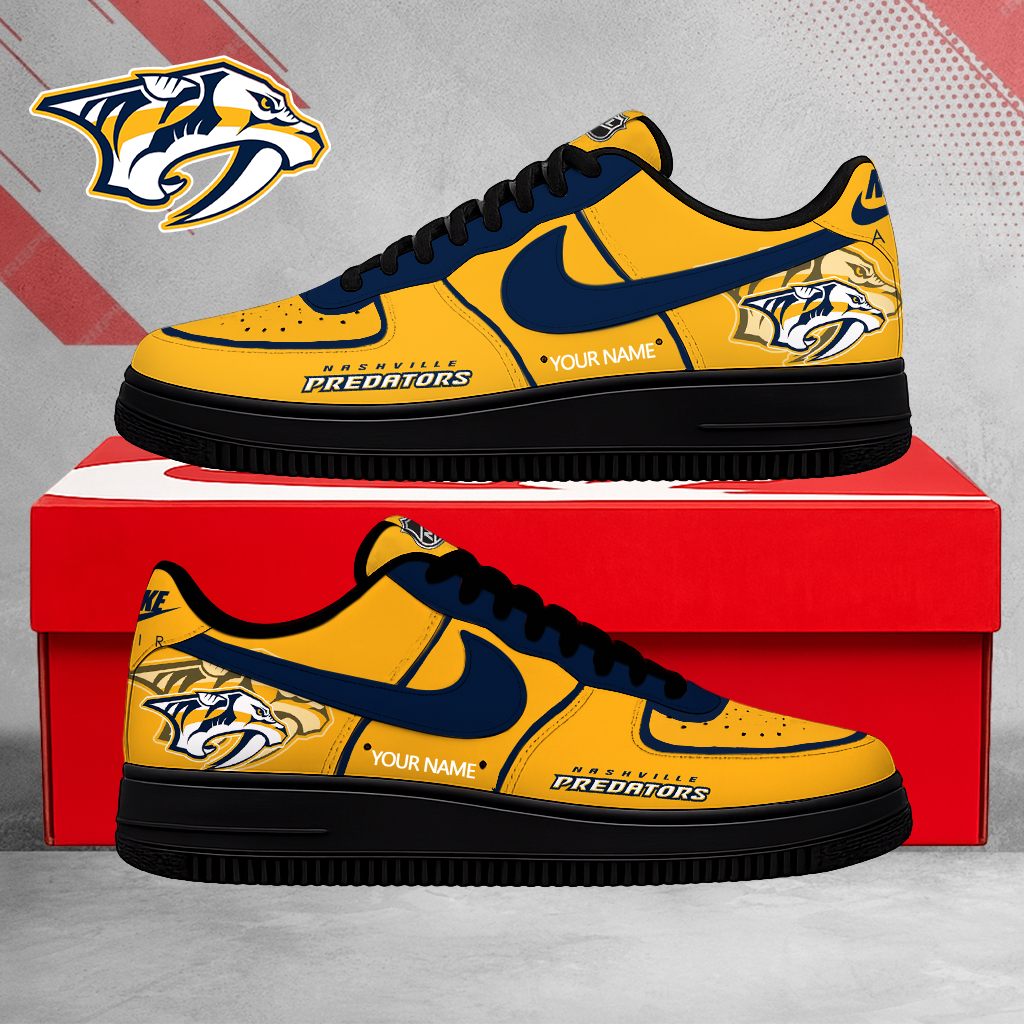 FLASH SALE - NEW CUSTOMIZED NHL31 NVP NASHVILLE PREDATORS AF1 SHOES