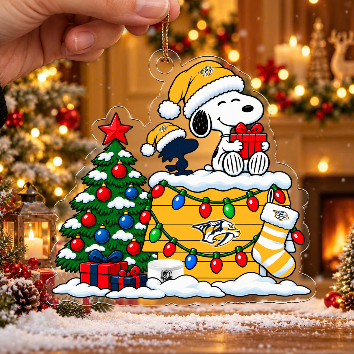 LIMITED DROP - NEW CUSTOMIZED NHL31 NVP NASHVILLE PREDATORS CHRISTMAS ACRYLIC ORNAMENT