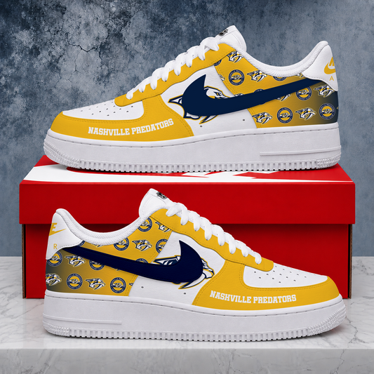 FINAL SALE - NEW CUSTOMIZED NHL31 NVP NASHVILLE PREDATORS AF1 SHOES