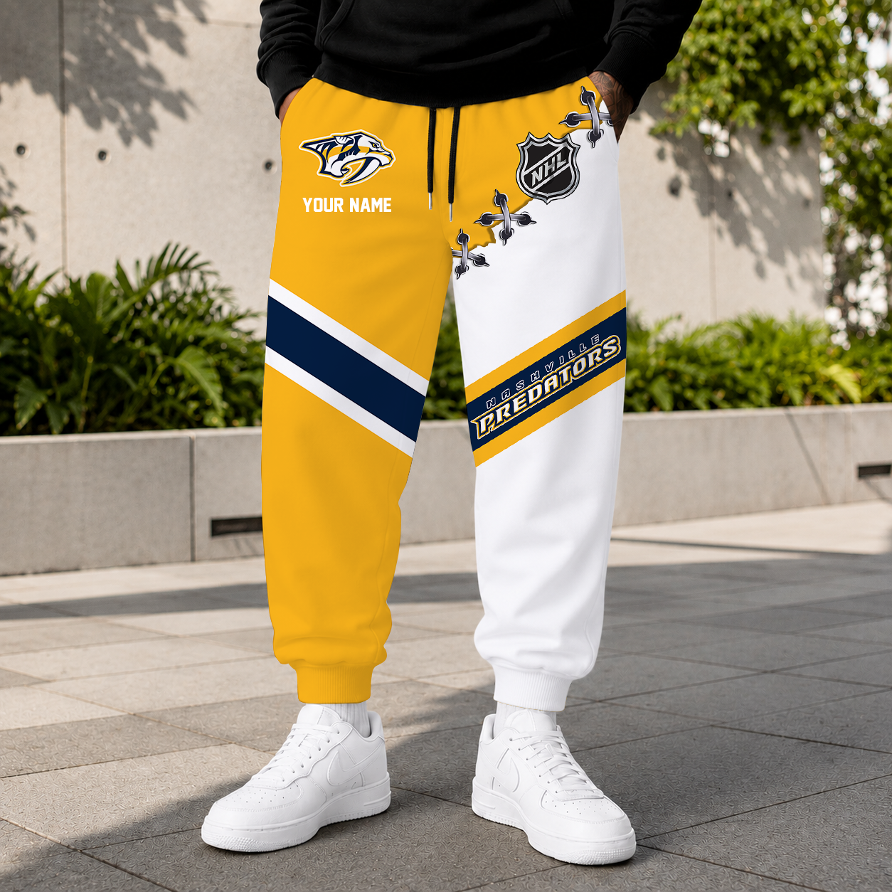 HOT DEAL - NEW CUSTOMIZED NHL31 NVP NASHVILLE PREDATORS SWEATPANTS