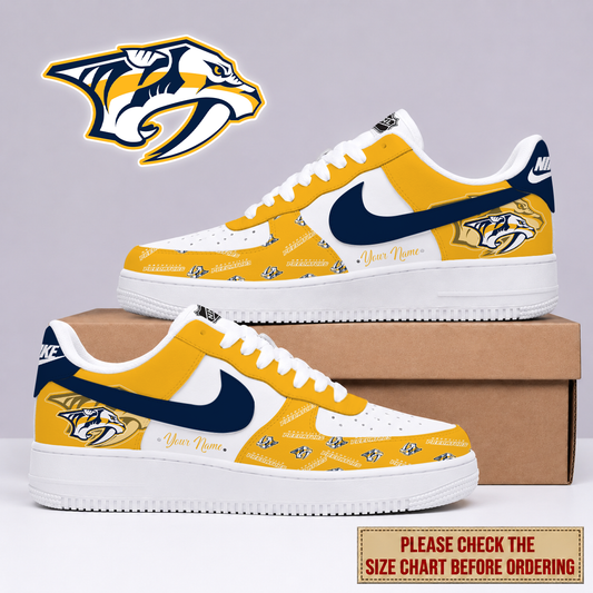 FINAL SALE - NEW CUSTOMIZED NHL31 NVP NASHVILLE PREDATORS AF1 SHOES