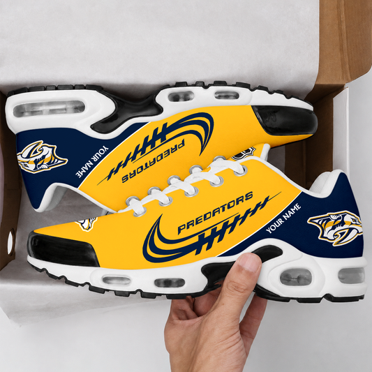 FINAL SALE - NEW CUSTOMIZED NHL31 NVP NASHVILLE PREDATORS AIR MAX PLUS SNEAKERS
