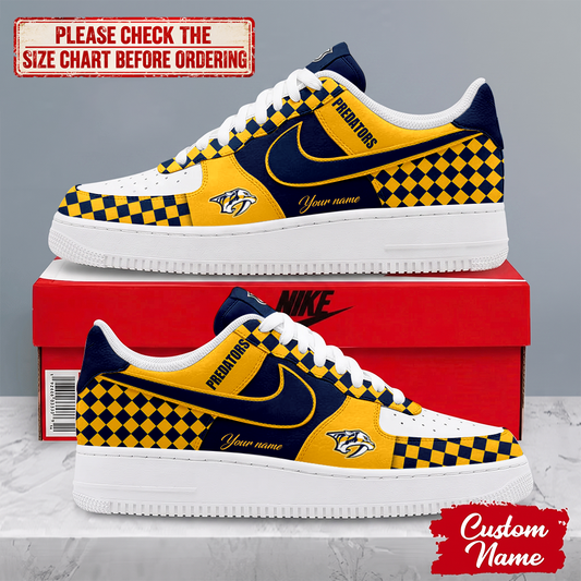 LIMITED EDITION - NEW CUSTOMIZED NHL31 NVP NASHVILLE PREDATORS AF1 SHOES