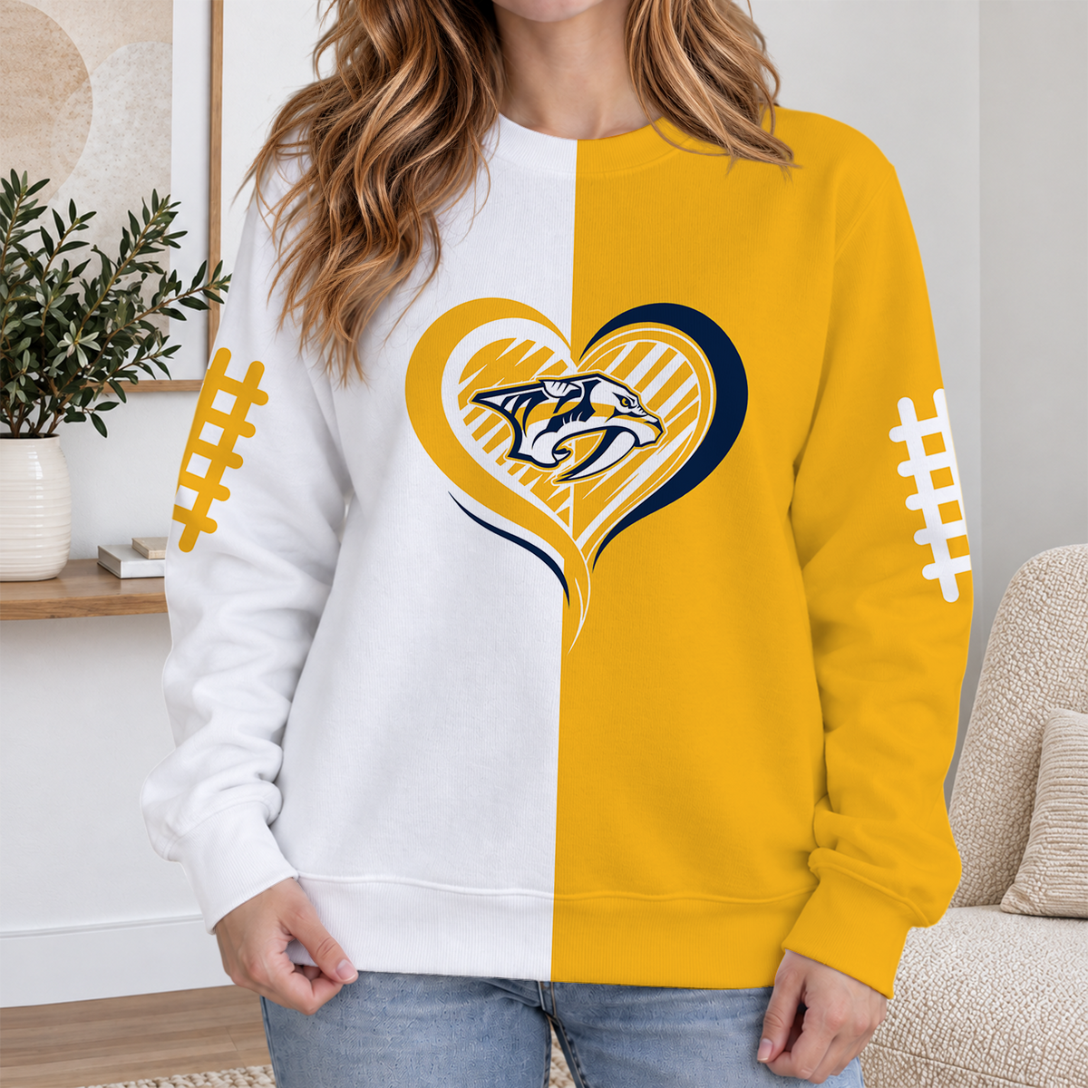 FINAL SALE - NEW CUSTOMIZED NHL31 NVP NASHVILLE PREDATORS RIBBED HOODIE & SWEATSHIRT