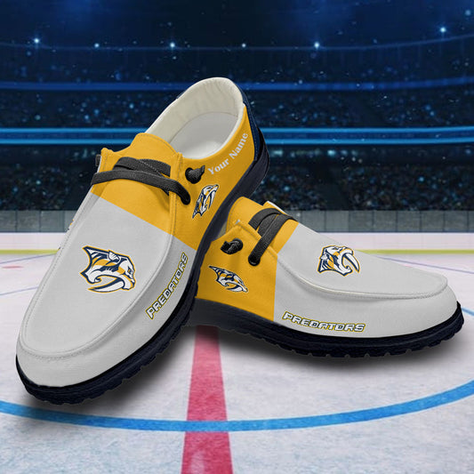 LIMITED EDITION - NEW CUSTOMIZED NHL31 NVP NASHVILLE PREDATORS PREMIUM LOAFER SHOES