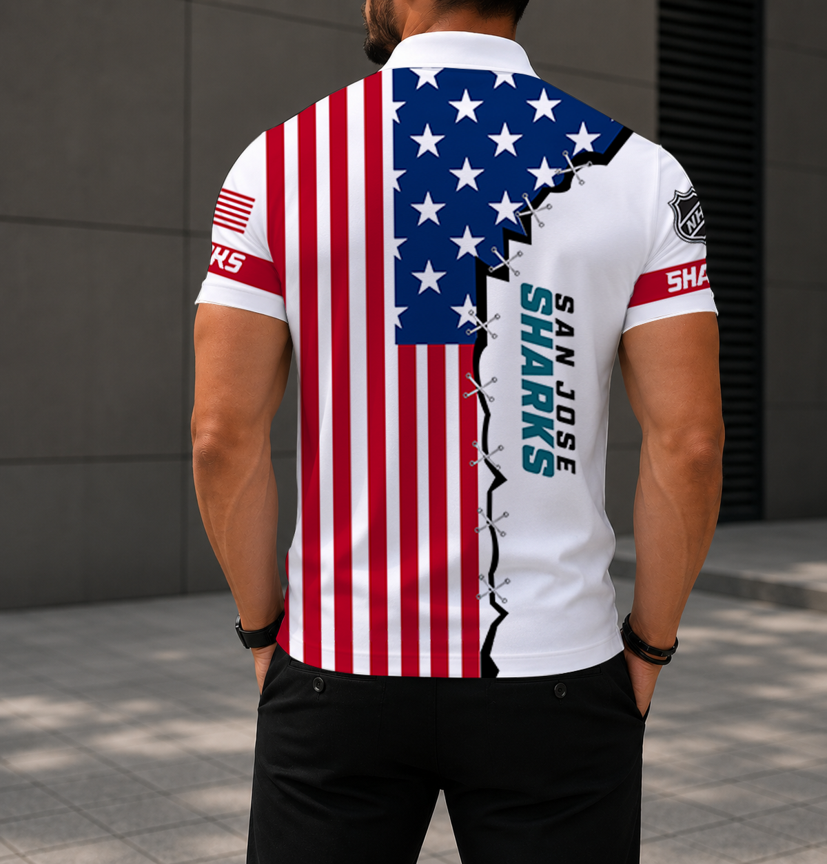 LIMITED EDITION - NEW CUSTOMIZED NHL32 SJS SAN JOSE SHARKS POLO SHIRT, ZIP POLO SHIRT & T-SHIRTS