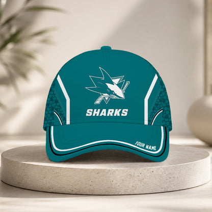 LIMITED EDITION - NEW CUSTOMIZED NHL32 SJS SAN JOSE SHARKS CLASSIC CAP