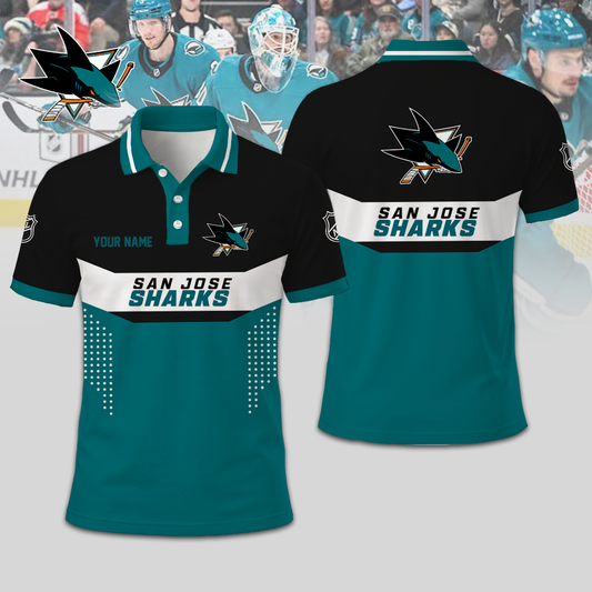 SPECIAL EDITION - NEW CUSTOMIZED NHL32 SJS SAN JOSE SHARKS T-SHIRT, POLO SHIRT, ZIP POLO SHIRT, SWEATSHIRT, HOODIE & ZIP HOODIE