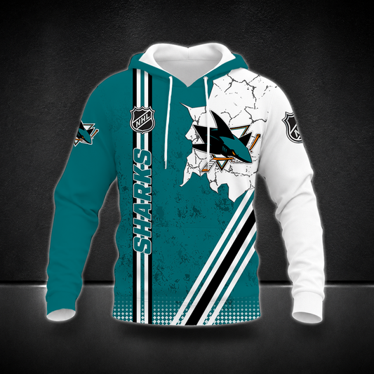FINAL SALE - NEW CUSTOMIZED NHL32 SJS SAN JOSE SHARKS T-SHIRT, POLO SHIRT, ZIP POLO SHIRT, SWEATSHIRT, HOODIE & ZIP HOODIE