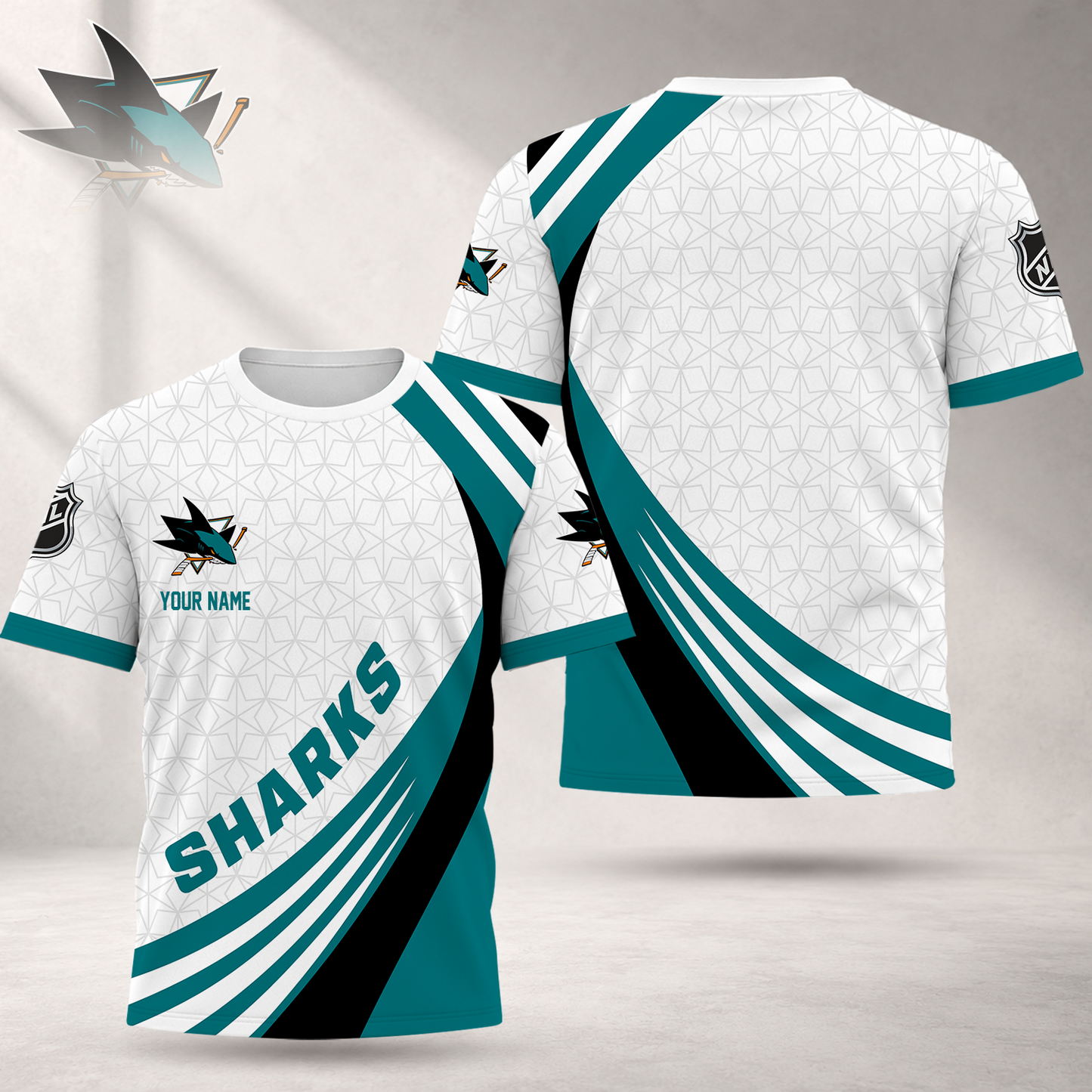 LIMITED EDITION - NEW CUSTOMIZED NHL32 SJS SAN JOSE SHARKS T-SHIRT, POLO SHIRT, ZIP POLO SHIRT, SWEATSHIRT, HOODIE & ZIP HOODIE