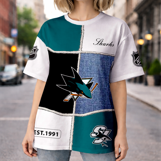 LIMITED EDITION - NEW CUSTOMIZED NHL32 SJS SAN JOSE SHARKS UNISEX T-SHIRT, SWEATSHIRTS, HOODIE & JACKETS