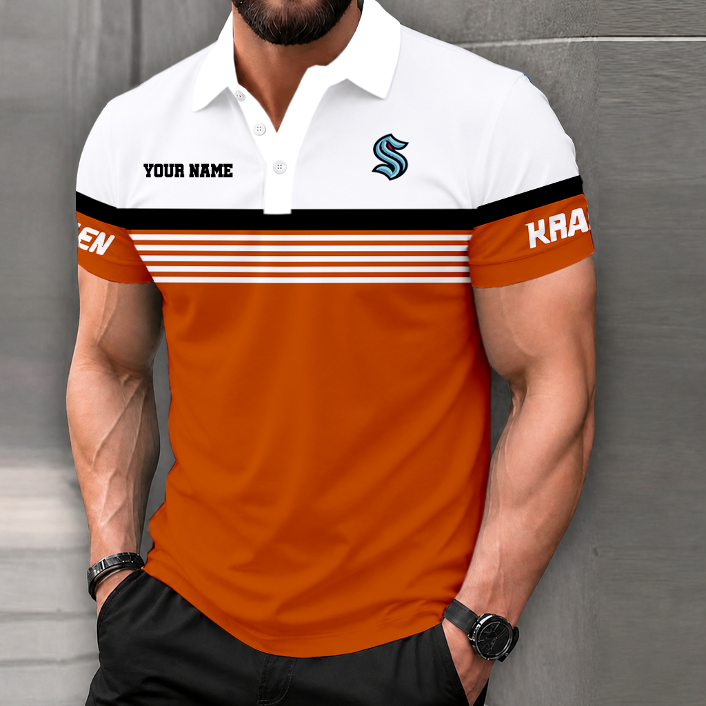 LIMITED EDITION - NEW CUSTOMIZED NHL20 STK SEATTLE KRAKEN POLO SHIRT