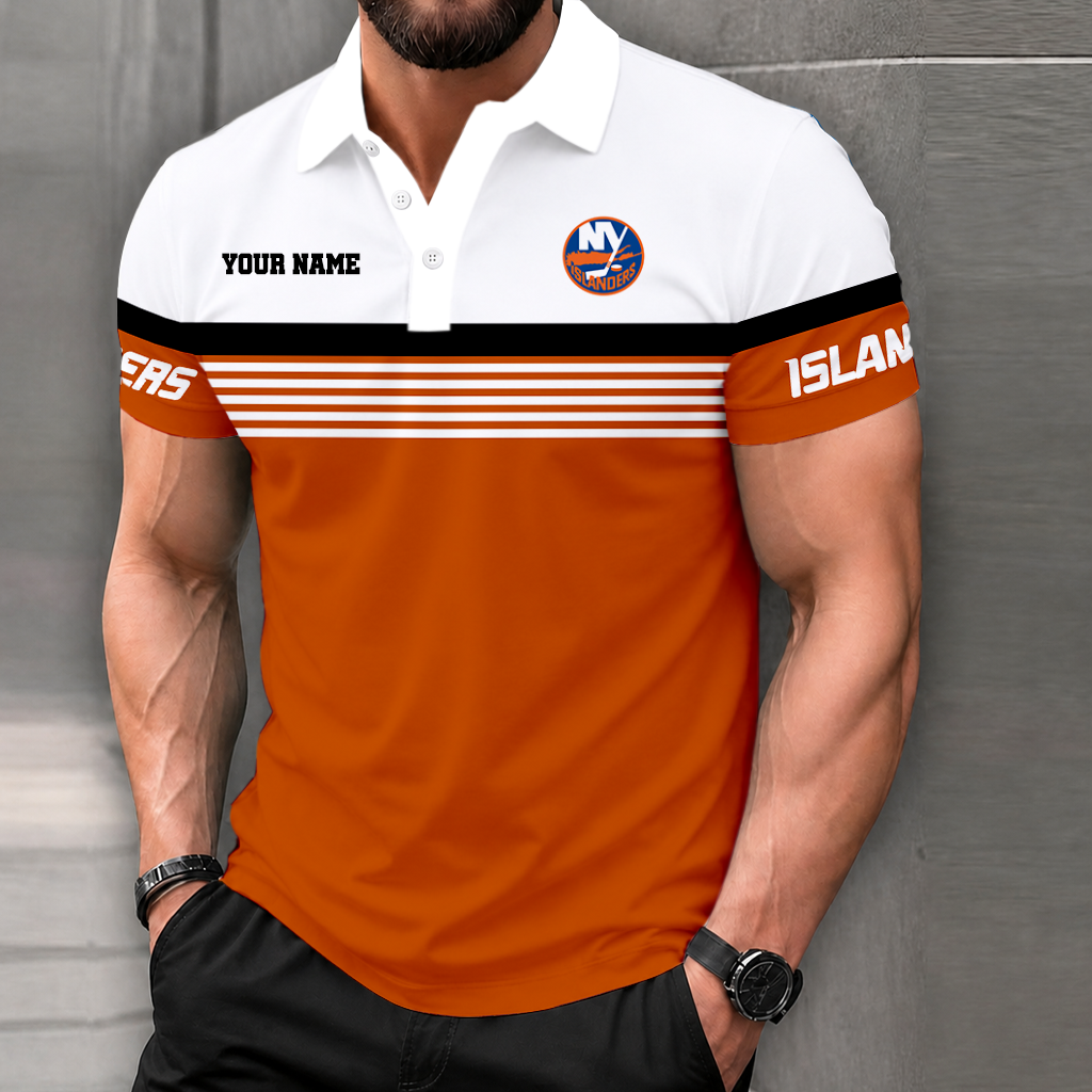 LIMITED EDITION - NEW CUSTOMIZED NHL25 NYI NEW YORK ISLANDERS POLO SHIRT