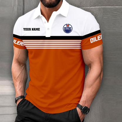 LIMITED EDITION - NEW CUSTOMIZED NHL03 EMO EDMONTON OILERS POLO SHIRT