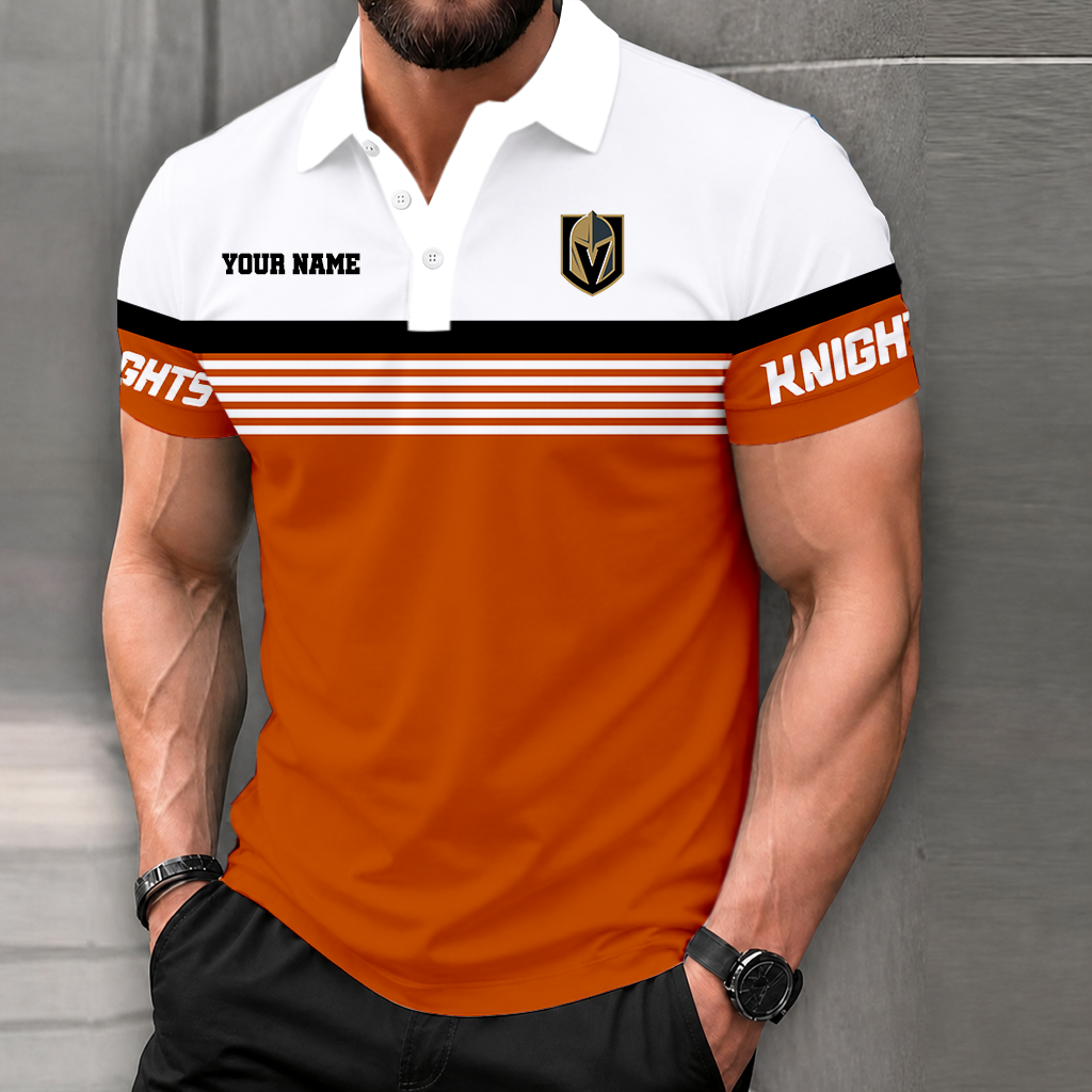 LIMITED EDITION - NEW CUSTOMIZED NHL04 VGK VEGAS GOLDEN KNIGHTS POLO SHIRT