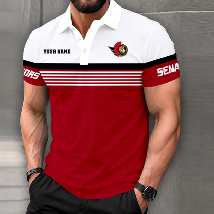 LIMITED EDITION - NEW CUSTOMIZED NHL29 OSN OTTAWA SENATORS POLO SHIRT