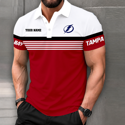 LIMITED EDITION - NEW CUSTOMIZED NHL12 TPL TAMPA BAY LIGHTNING POLO SHIRT