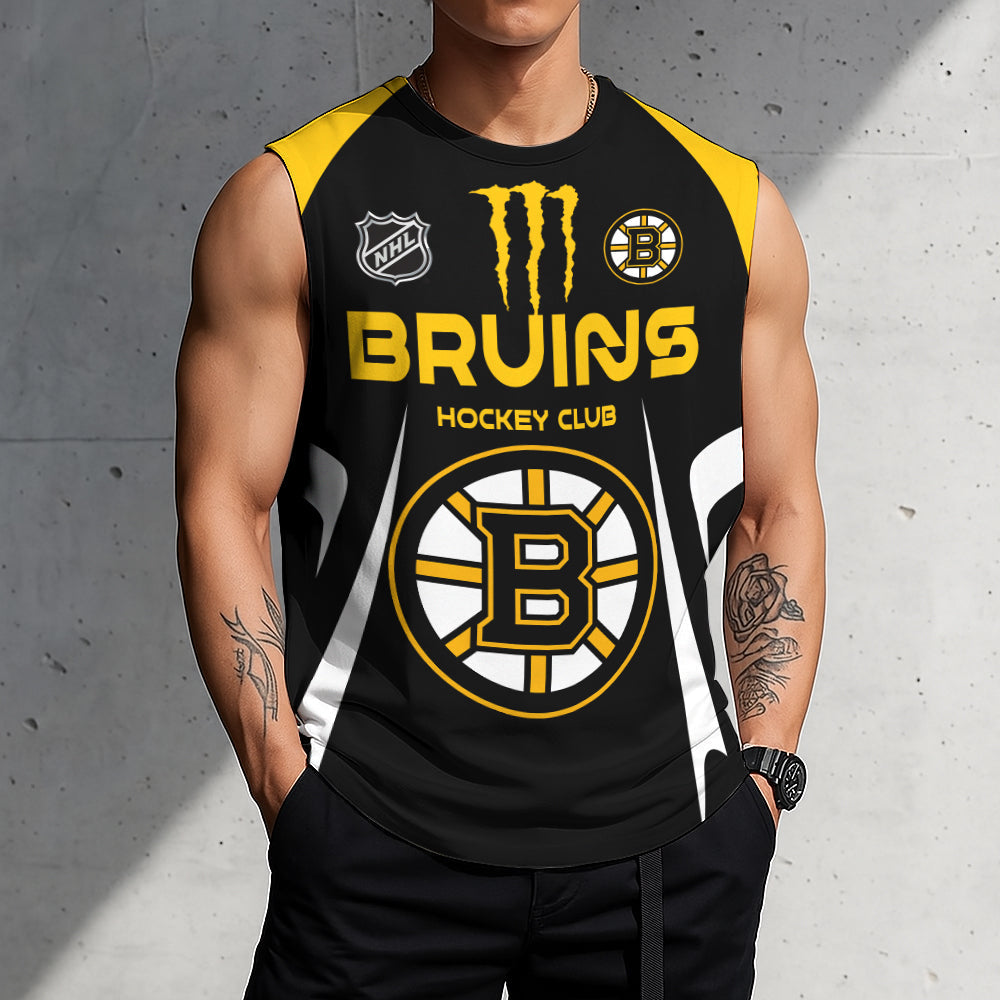 LIMITED EDITION - NEW CUSTOMIZED NHL02 BTB BOSTON BRUINS TANK TOP & GYM SHIRT