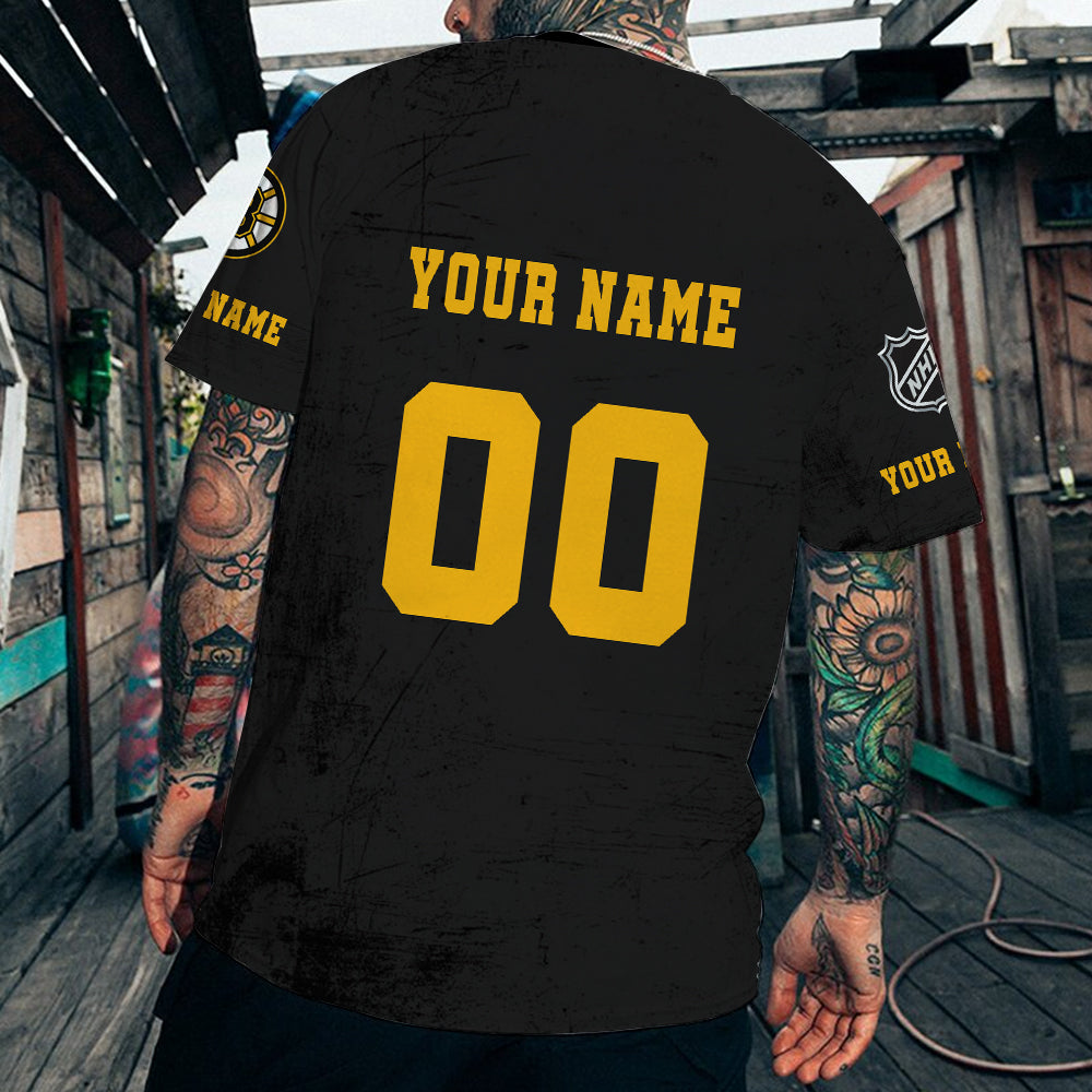 LIMITED EDITION - NEW CUSTOMIZED NHL02 BTB BOSTON BRUINS T-SHIRT FOR FANS