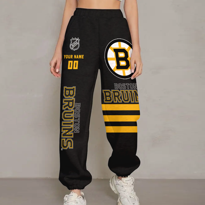 LIMITED EDITION - NEW CUSTOMIZED NHL02 BTB BOSTON BRUINS UNISEX LONG PANTS
