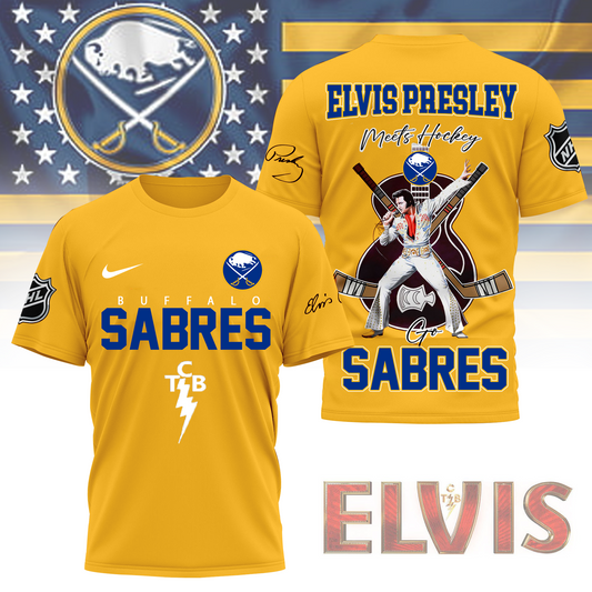 LIMITED EDITION - NEW CUSTOMIZED NHL28 BFS BUFFALO SABRES X ELVIS PRESLEY FAN 3D SHIRT