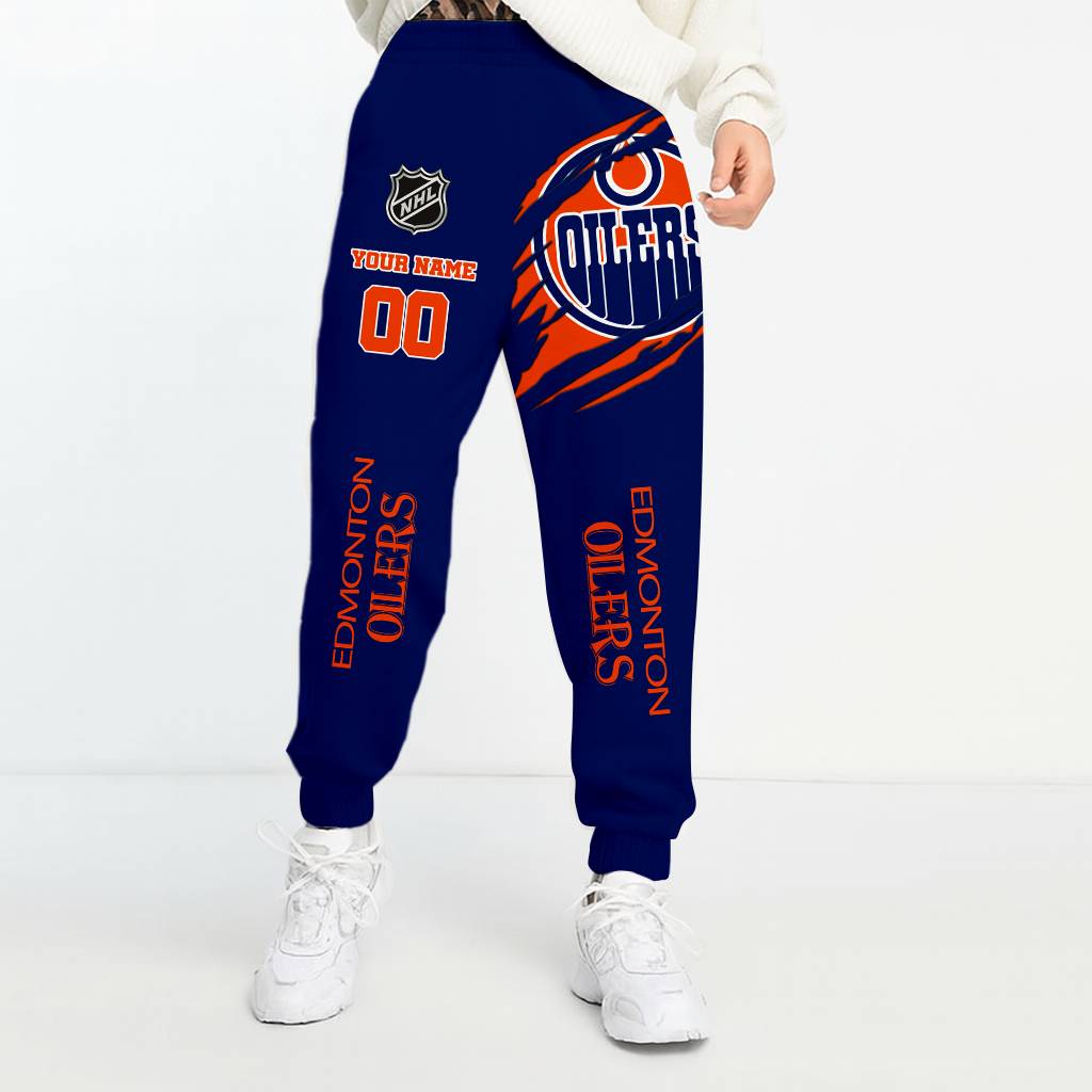LIMITED EDITION - NEW CUSTOMIZED NHL03 EMO EDMONTON OILERS UNISEX LONG PANTS