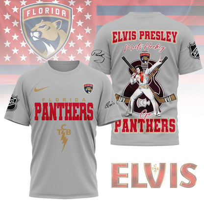 LIMITED EDITION - NEW CUSTOMIZED NHL01 FPT FLORIDA PANTHERS X ELVIS PRESLEY FAN 3D SHIRT
