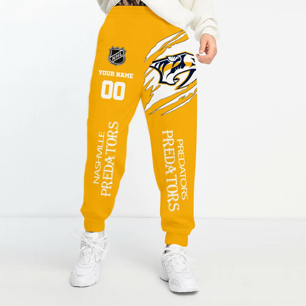 LIMITED EDITION - NEW CUSTOMIZED NHL31 NVP NASHVILLE PREDATORS UNISEX LONG PANTS