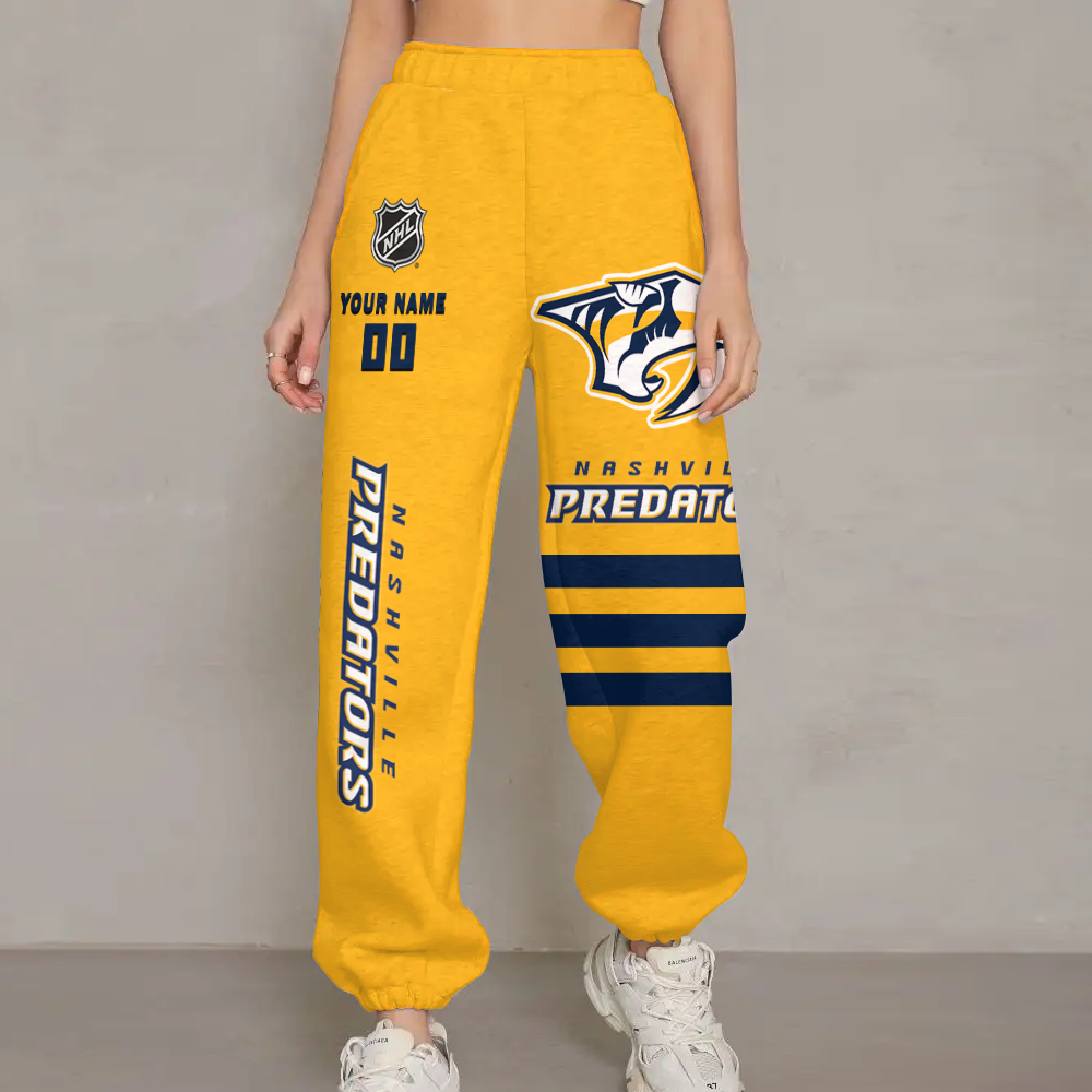 LIMITED EDITION - NEW CUSTOMIZED NHL31 NVP NASHVILLE PREDATORS UNISEX LONG PANTS