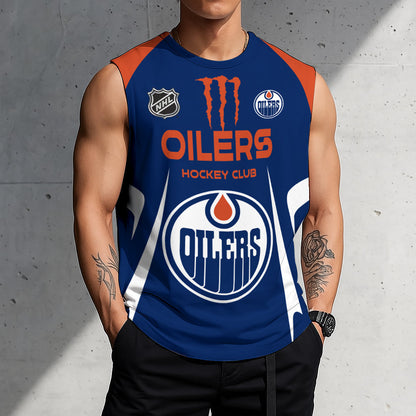 LIMITED EDITION - NEW CUSTOMIZED NHL03 EMO EDMONTON OILERS TANK TOP & GYM SHIRT