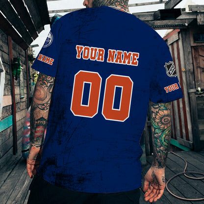 LIMITED EDITION - NEW CUSTOMIZED NHL03 EMO EDMONTON OILERS T-SHIRT FOR FANS