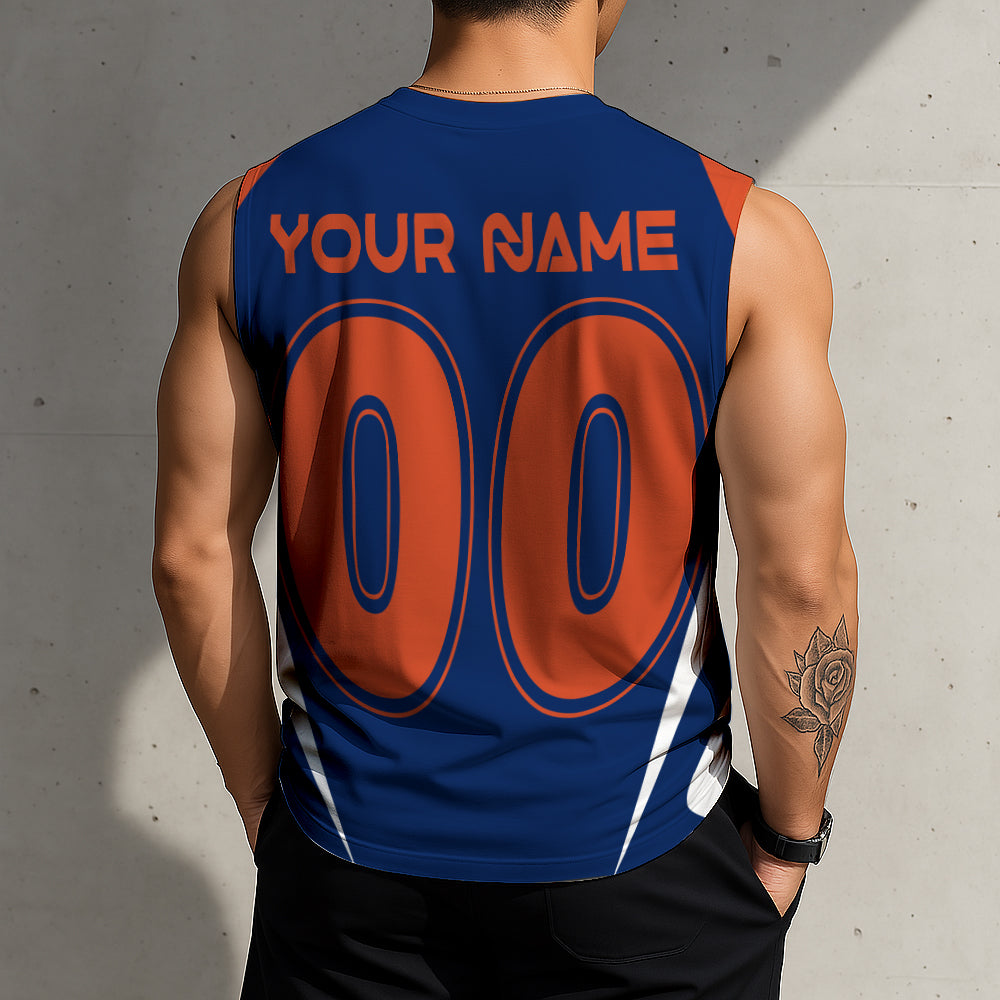 LIMITED EDITION - NEW CUSTOMIZED NHL03 EMO EDMONTON OILERS TANK TOP & GYM SHIRT
