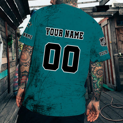LIMITED EDITION - NEW CUSTOMIZED NHL32 SJS SAN JOSE SHARKS T-SHIRT FOR FANS