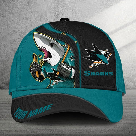 LIMITED EDITION - NEW CUSTOMIZED NHL32 SJS SAN JOSE SHARKS CLASSIC CAP