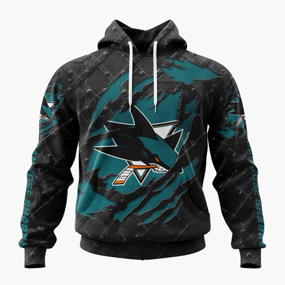LIMITED EDITION - NEW CUSTOMIZED NHL32 SJS SAN JOSE SHARKS UNISEX T-SHIRT, POLO, HOODIE & JACKETS