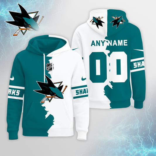 LIMITED EDITION - NEW CUSTOMIZED NHL32 SJS SAN JOSE SHARKS UNISEX T-SHIRT, POLO, HOODIE & JACKETS