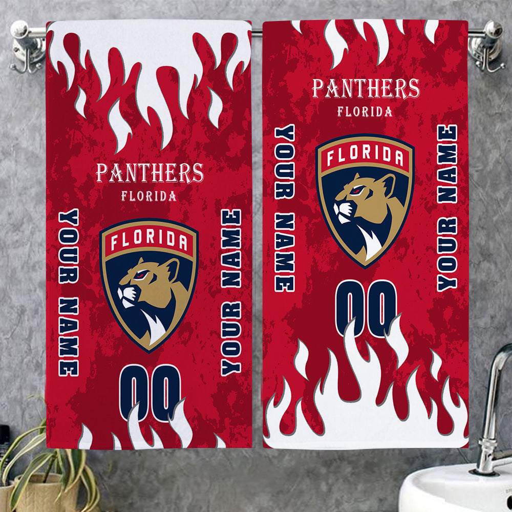 LIMITED EDITION - NEW CUSTOMIZED NHL01 FPT FLORIDA PANTHERS BATH & BEACH TOWEL