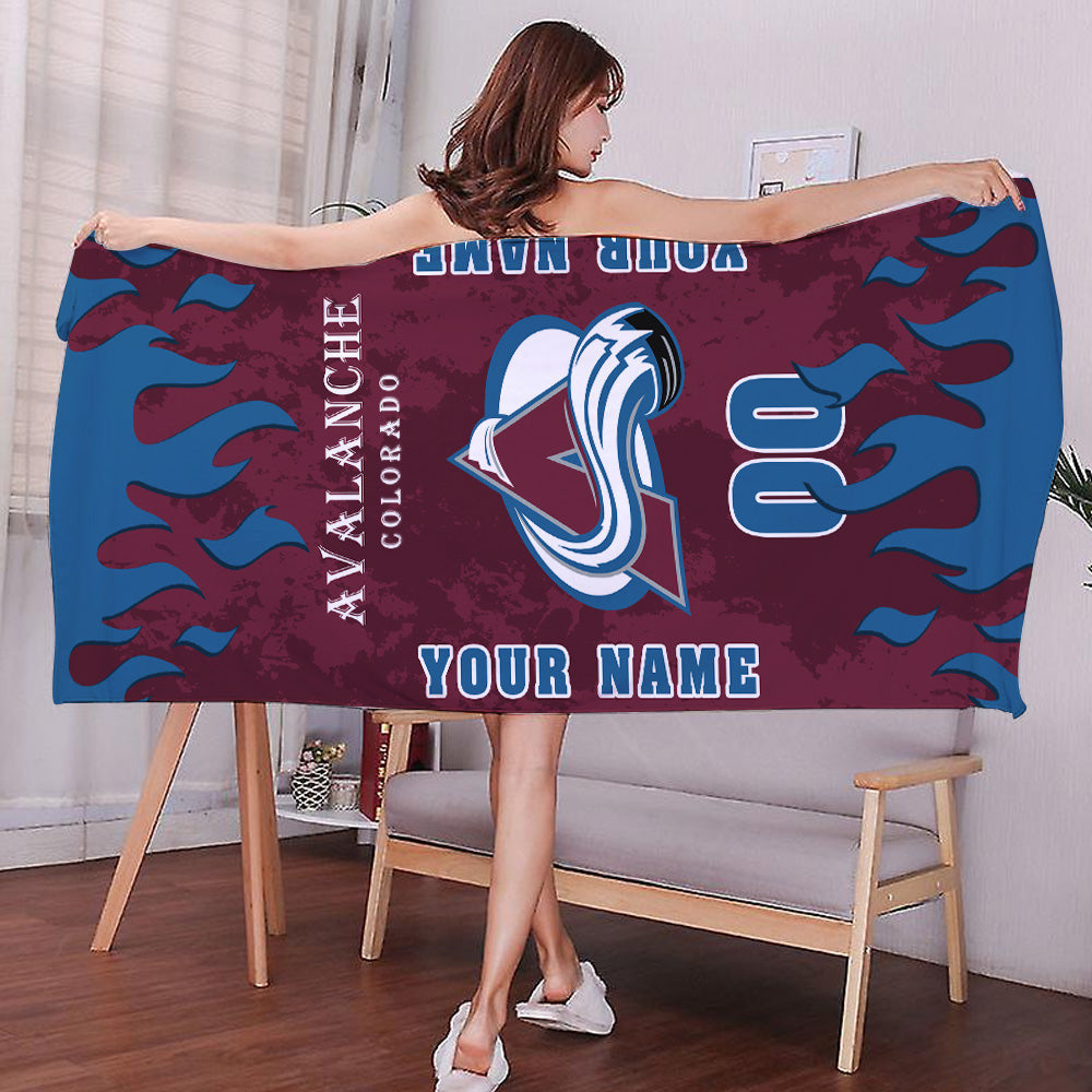 LIMITED EDITION - NEW CUSTOMIZED NHL05 CAL COLORADO AVALANCHE BATH & BEACH TOWEL
