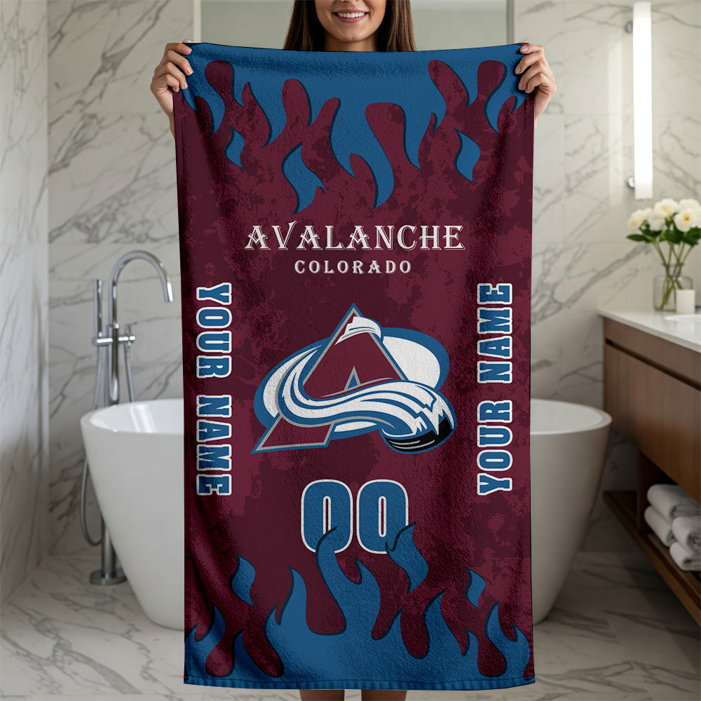 LIMITED EDITION - NEW CUSTOMIZED NHL05 CAL COLORADO AVALANCHE BATH & BEACH TOWEL