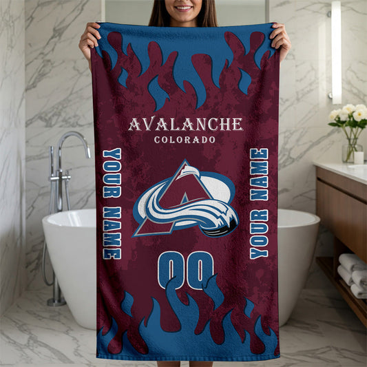 LIMITED EDITION - NEW CUSTOMIZED NHL05 CAL COLORADO AVALANCHE BATH & BEACH TOWEL