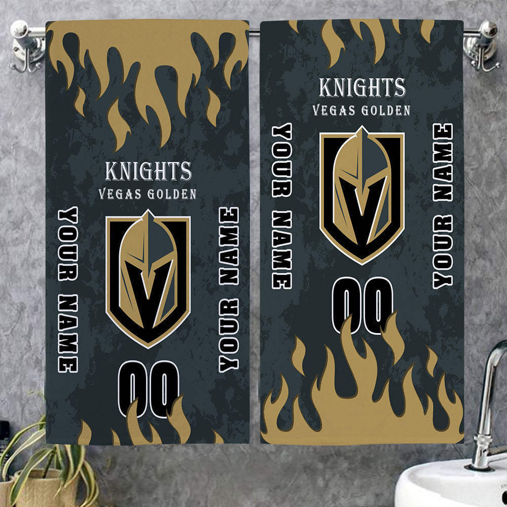 LIMITED EDITION - NEW CUSTOMIZED NHL04 VGK VEGAS GOLDEN KNIGHTS BATH & BEACH TOWEL